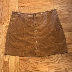 Charter Club Button-Front Corduroy Mini Skirt - Tan Brown